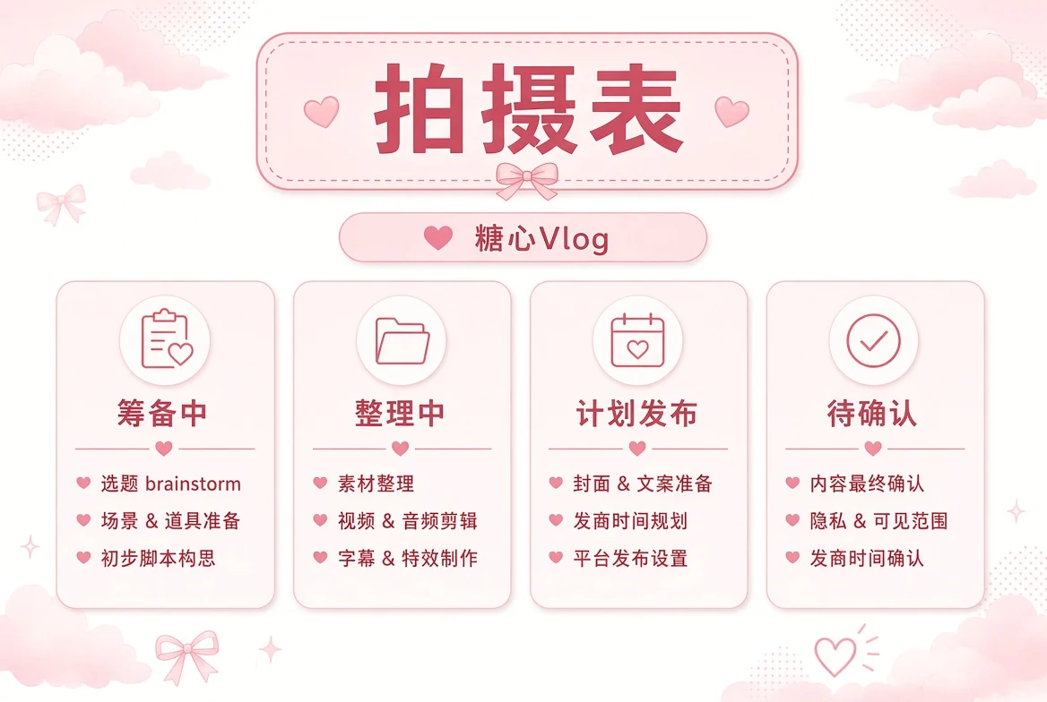 糖心Vlog 拍摄表主题视觉